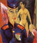Ernst Ludwig Kirchner Selbstbildnis als Soldat oil on canvas